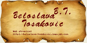 Beloslava Tošaković vizit kartica